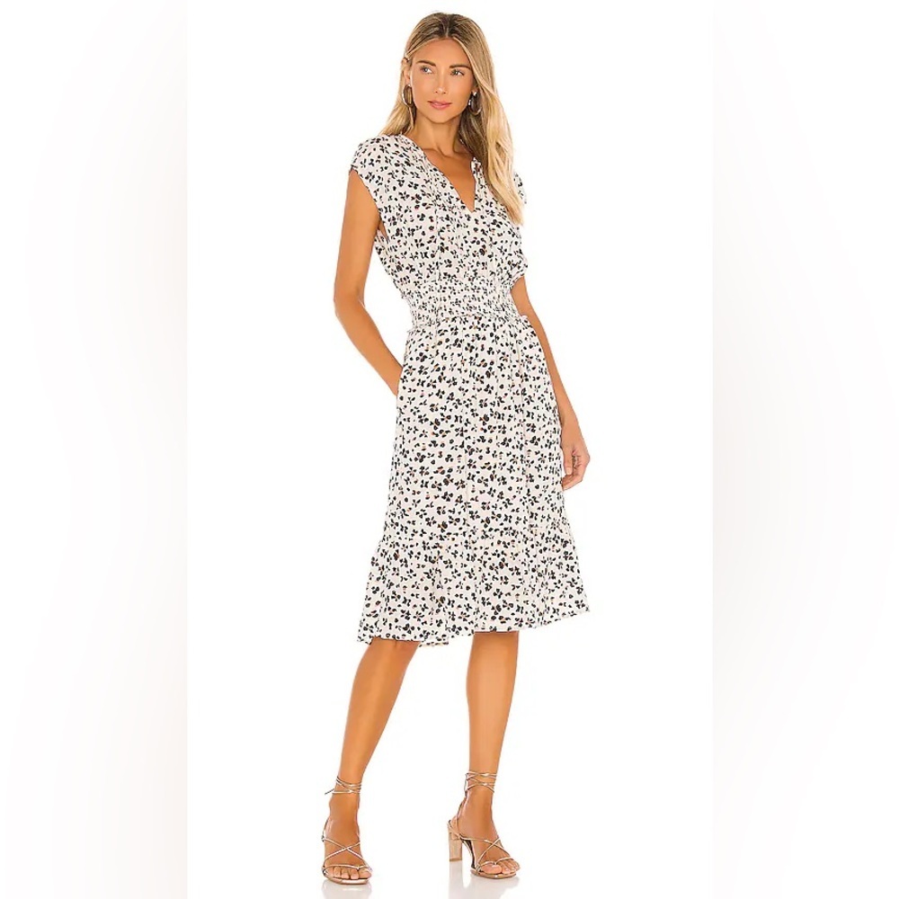 Rails Ashlyn ivory floral cheetah midi dress